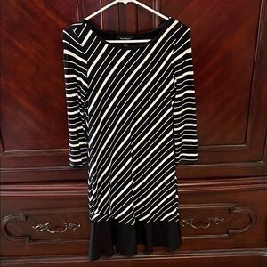 White House Black Market Monochrome Striped Dress